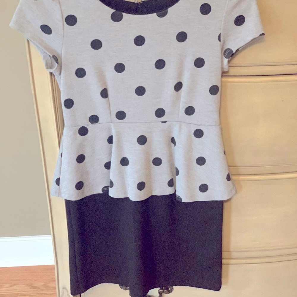 Polka-Dot Split Top Dress